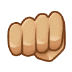 👊🏼 oncoming fist: medium-light skin tone display on Samsung